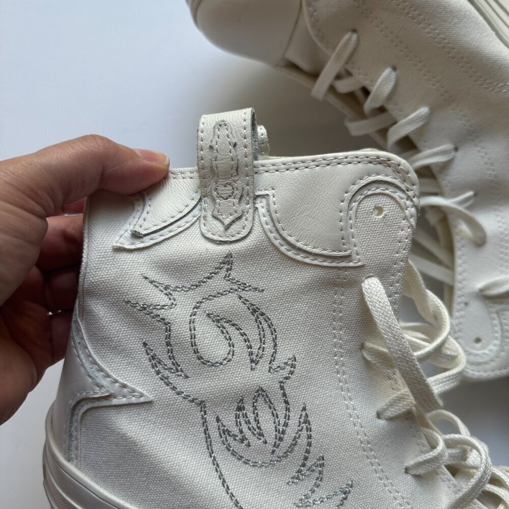 Converse Hi Platform Shoes Womens Size 12.5 White70 De Luxe Heel Western A10335C - Picture 7 of 9